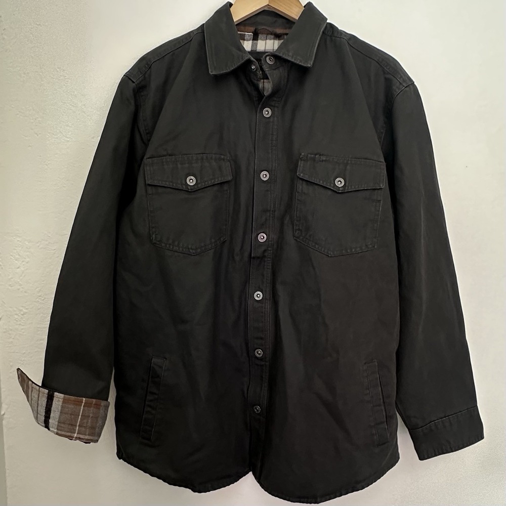 Dakota Grizzly Colt Waxed Shirt Jacket Mens XL Flannel Lined Snap Front Workwear